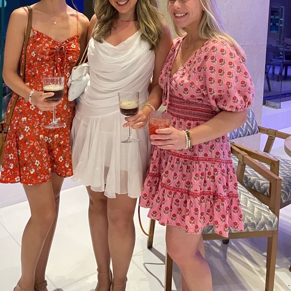 ASOS Drape Mini Dress in White - Picture 3 of 4